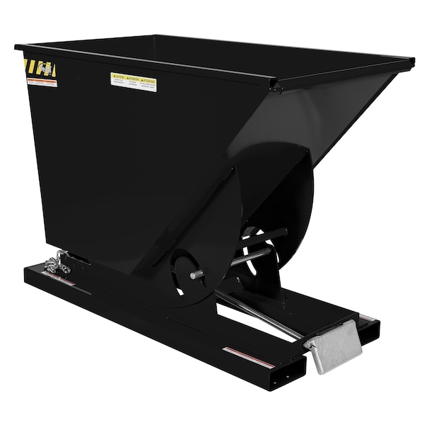 Vestil Heavy Duty Self-Dump Hopper .75 Cubic Yard 6000 lb Black Semi Gloss D-75-HD-BLK-SG - main